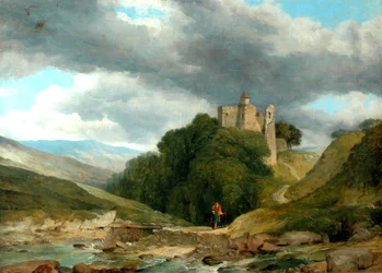 Landschaft mit Ruine eines Schlosses, 1864